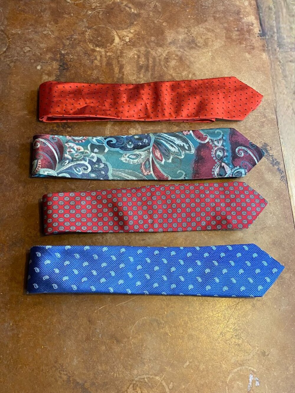 LOT of 4 FOUR Ties Brooks Brothers Savile Row Silk Paisley Vintage Tie Made USA